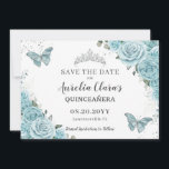 Reserve A Data Turquesa Quinceanera Floral Doce 16 Borboletas<br><div class="desc">Itens correspondentes disponíveis no repositório! c) O Feliz Cat Studio</div>