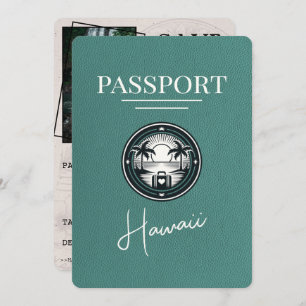 Reserve A Data Turquoise Hawaii Passaporte Salvar Data