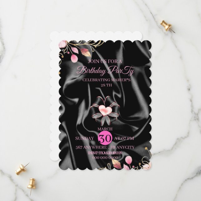 Reserve A Data Twenty Ate Birthday Invitation Hand Drawn Scribble (Frente/Verso In Situ)