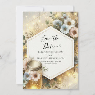 Reserve A Data Typografia Minimal Mason Jar Wedding