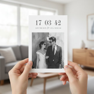 Reserve A Data Ultra Minimal Black and White Photo Wedding