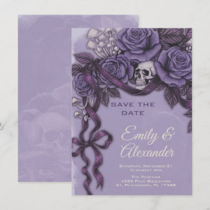 Reserve A Data Um Amor, Design de Casamento Plum Gothic
