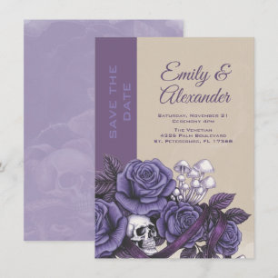 Reserve A Data Um Amor, Design de Casamento Plum Gothic