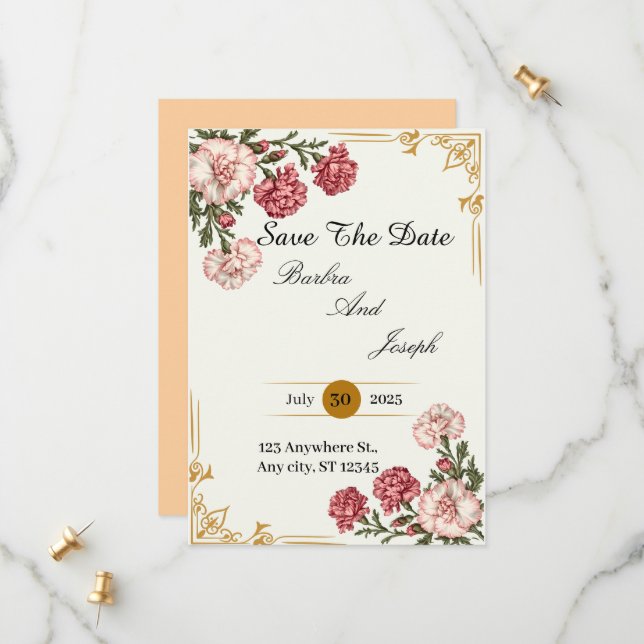 Reserve A Data Uma Cravina de Amor (Frente/Verso In Situ)