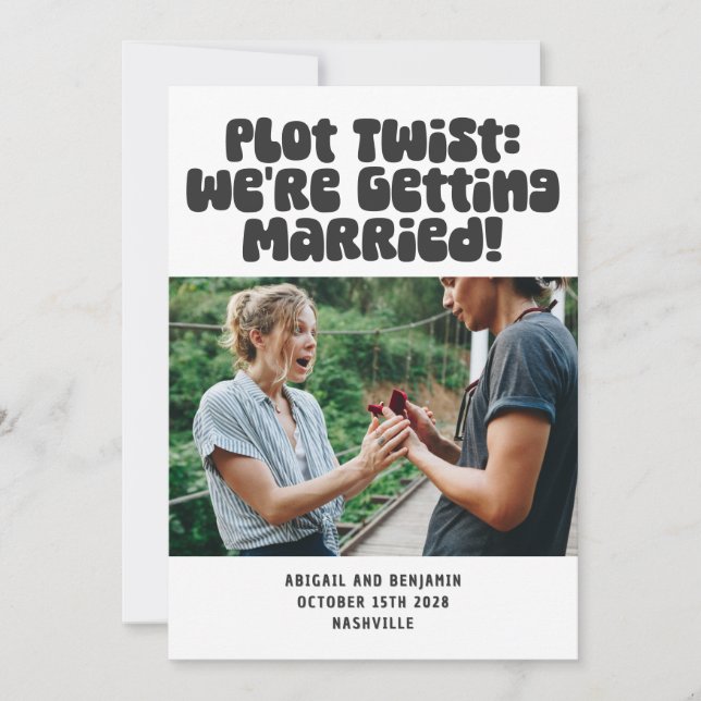 Reserve A Data Única Engraçada Casando Humor Citação Foto Diverti (Frente)