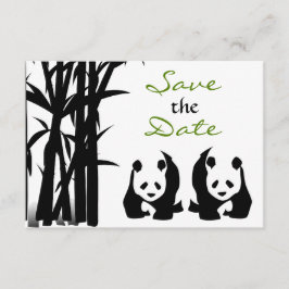 Reserve A Data Ursos Panda e Bambu Casamento Save the Date