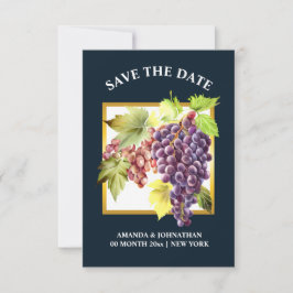 Reserve A Data Uvas vinhas vinhas Vinho azul de ouro verde