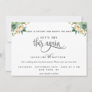 Reserve A Data Vamos Tenta Novamente, Greenery e White Floral