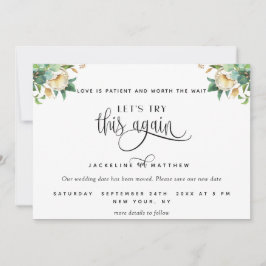 Reserve A Data Vamos Tenta Novamente, Verde e Branco Floral