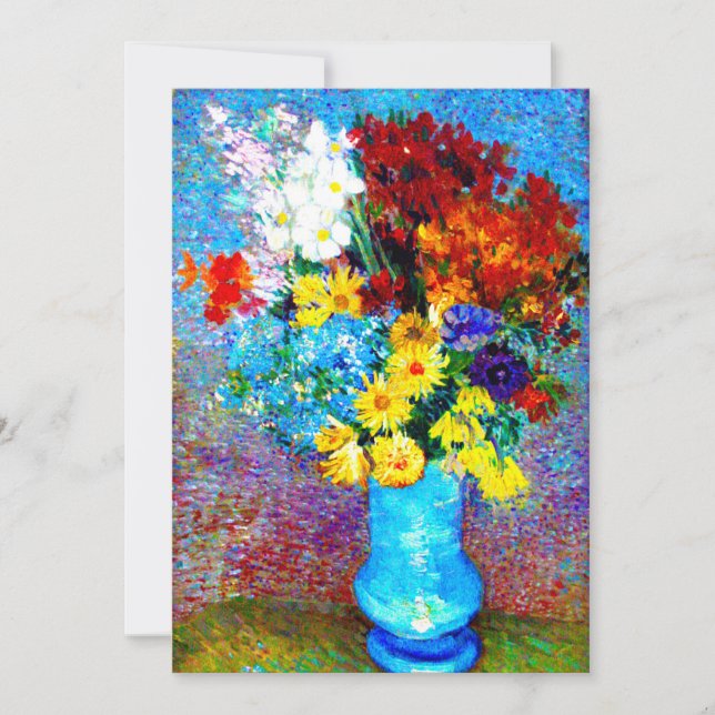 Reserve A Data Van Gogh Flores num Vaso Azul (Frente)