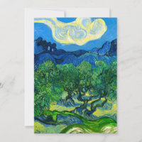 Van Gogh Olive Trees em Paisagem Montanhosa