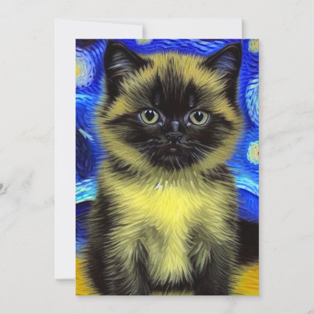 Reserve A Data Van Gogh Starry Night Siamese Cat (Frente)