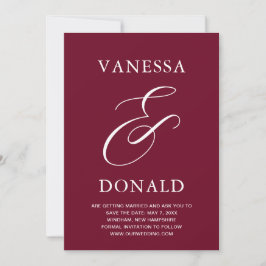 Reserve A Data Vanessa Burgundy Modern Wedding