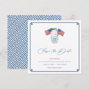 Reserve A Data Vaso de Gengibre de Casamento com Bandeira America