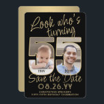 Reserve A Data Veja quem tem 55 fotos Douradas e pretas 2<br><div class="desc">Olha quem está fazendo 55 anos! Convide familiares e amigos para uma próxima celebração de 55 anos com fotos personalizadas para salvar os convites de festas de data. Imagens e textos neste modelo são simples de personalizar. (DICA DE IMAGEM: Uma maneira fácil de posicionar uma foto exatamente como você deseja...</div>