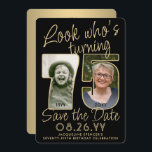 Reserve A Data Veja quem tem 75 fotos Douradas e pretas 2<br><div class="desc">Olha quem está fazendo 75 anos! Convide familiares e amigos para uma próxima comemoração de 75 anos com fotos personalizadas para salvar os convites de festas de data. Imagens e textos neste modelo são simples de personalizar. (DICA DE IMAGEM: Uma maneira fácil de posicionar uma foto exatamente como você deseja...</div>