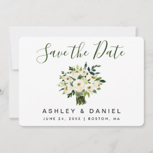 Reserve A Data Verde Floral Moderno De Aquarela Salva A Data B