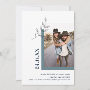 Reserve A Data Verde-Foto de Folha Minimalista