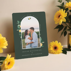 Reserve A Data Verde-Foto do Arco da Árvore de Limão Floral Ele