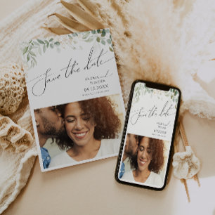 Reserve A Data Verde Whimsical e Foto Dourada salvam a data