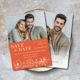 Reserve A Data Verona Sunset Orange Floral Dois Casamento Fotográ