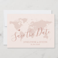 Viagem de Casamento do Mapa Cor-de-Rosa Dourado ro