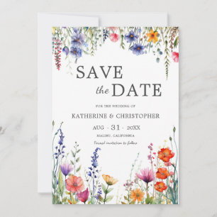 Reserve A Data Vibrantes Flores Silvestres Casamento Elegante Tra