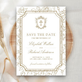 Reserve A Data Victorian White and Gold Catholic Wedding
