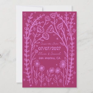 Reserve A Data Vinhas de Flores Silvestres Casamento Salve a Data