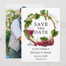 Reserve A Data Vinhas De Uva Elegante Foto De Ferro De Aquarela