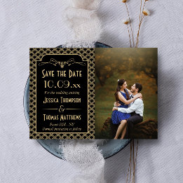 Reserve A Data Vintage 1920 Art Deco Gatsby Wedding Photo