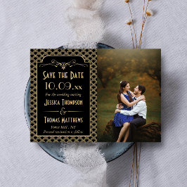 Reserve A Data Vintage 1920 Art Deco Gatsby Wedding Photo