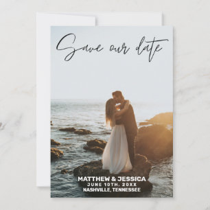 Reserve A Data Vintage Beach Wedding Save the Date