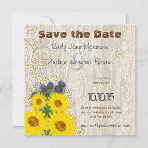 Reserve A Data Vintage Bird em WoodGrain Wedding Salvar Data