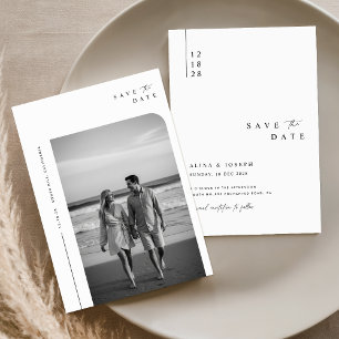 Reserve A Data Vintage Boho Elegant Text e Photo Wedding