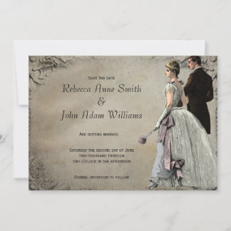 Reserve A Data Vintage Bride e Groom Wedding Salvar a Data