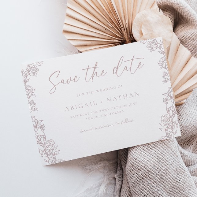 Reserve A Data Vintage Chinoiserie Blush Wreath Casamento (Criador carregado)