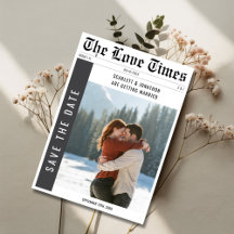 Vintage Classic Newspaper Weding Winter Photo