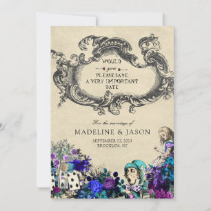 Reserve A Data Vintage Dark Alice no Casamento das Maravilhas