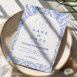 Reserve A Data Vintage Delft Porcelain Style Wedding<br><div class="desc">An elegant blue and white chinoiserie design inspired by classic Delft porcelain patterns. The intricate floral border surrounds a clean central panel, creating a refined and timeless look for sophisticated wedding celebrations. Delicate European toile-style artwork combined with crisp navy typography gives the design a heritage aesthetic reminiscent of fine porcelain...</div>
