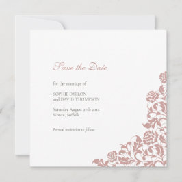 Reserve A Data Vintage Dusty Rosa Pink Lace Square Casamento