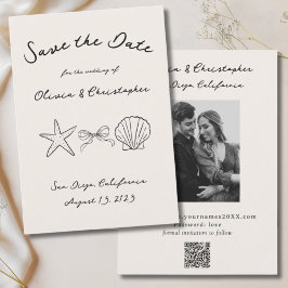 Reserve A Data Vintage Elegant Seashell Coquette QR Code