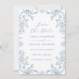 Reserve A Data Vintage Floral Casamento Salva A Data
