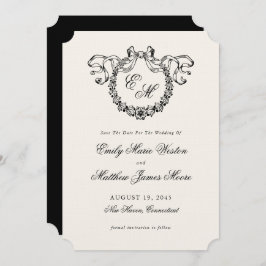 Reserve A Data Vintage French Monogram Wreath Elegant Wedding