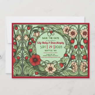 Reserve A Data Vintage Garden Art Nouveau Wedding
