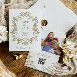 Reserve A Data Vintage Garden | Foto Luxe Colorida e Código QR