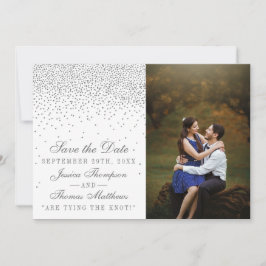 Reserve A Data Vintage Glam Silver Confetti Foto De Casamento
