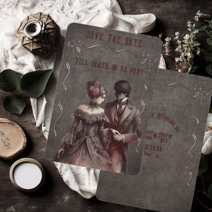 Reserve A Data Vintage Gothic Bride e Große Save The Date Card