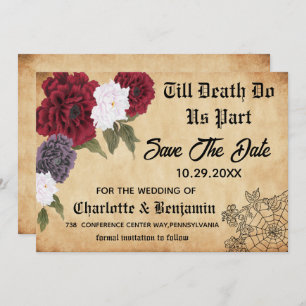 Reserve A Data Vintage Gothic Halloween Casamento Salve A Data