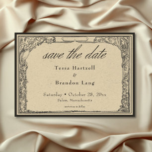 Reserve A Data Vintage Gothic Medieval Line Border Weding